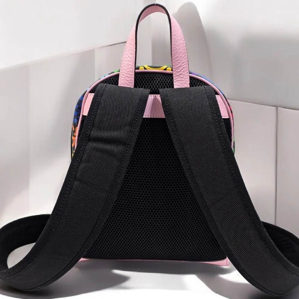 Gucci GG Psychedelic Small Backpack Multicolor Monogram Pink Leather Bag - Picture 8 of 15